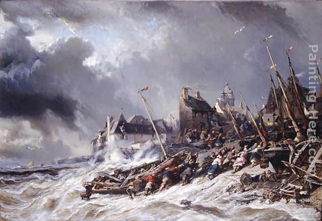Eugene Isabey Hurricane before Saint Malo